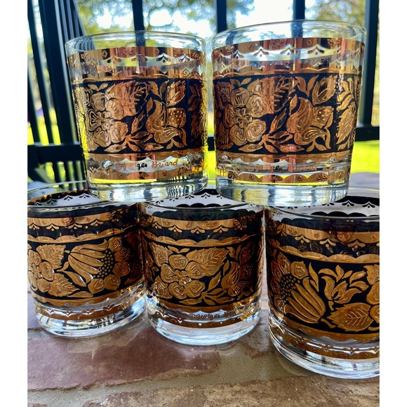 George Briard Black And Gold Whiskey Glasses - Picture 3 of 8